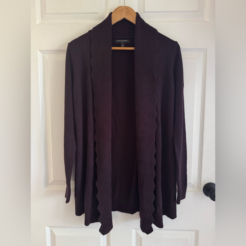 Banana Republic Plum Purple Open Front Cardigan – Size Small